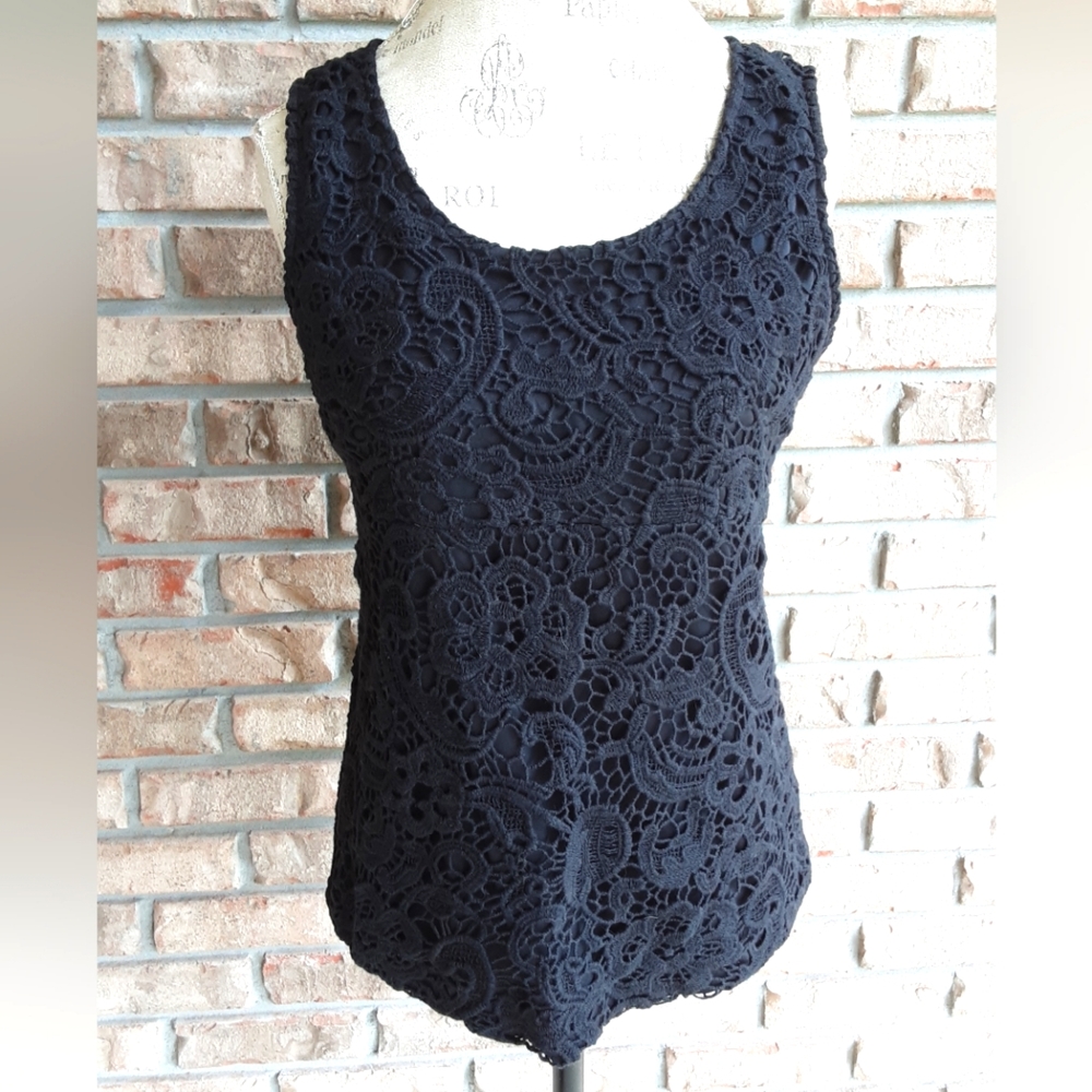 Patrizia Luca Milano Black Lace Tank.